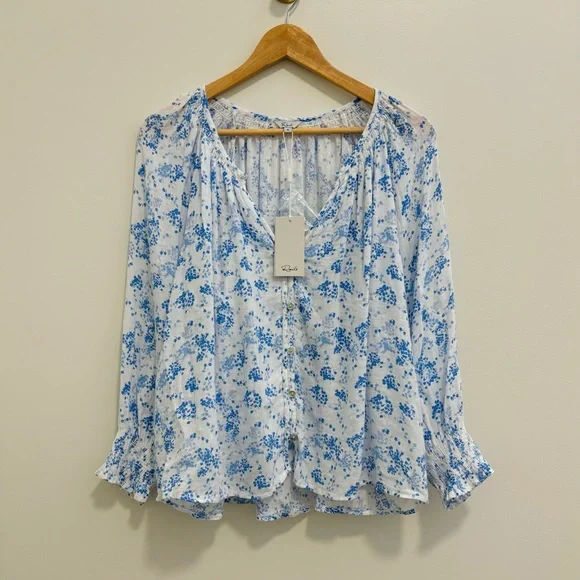 Rails Mariah Linen-Blend Floral Blouse - Picture 2 of 16